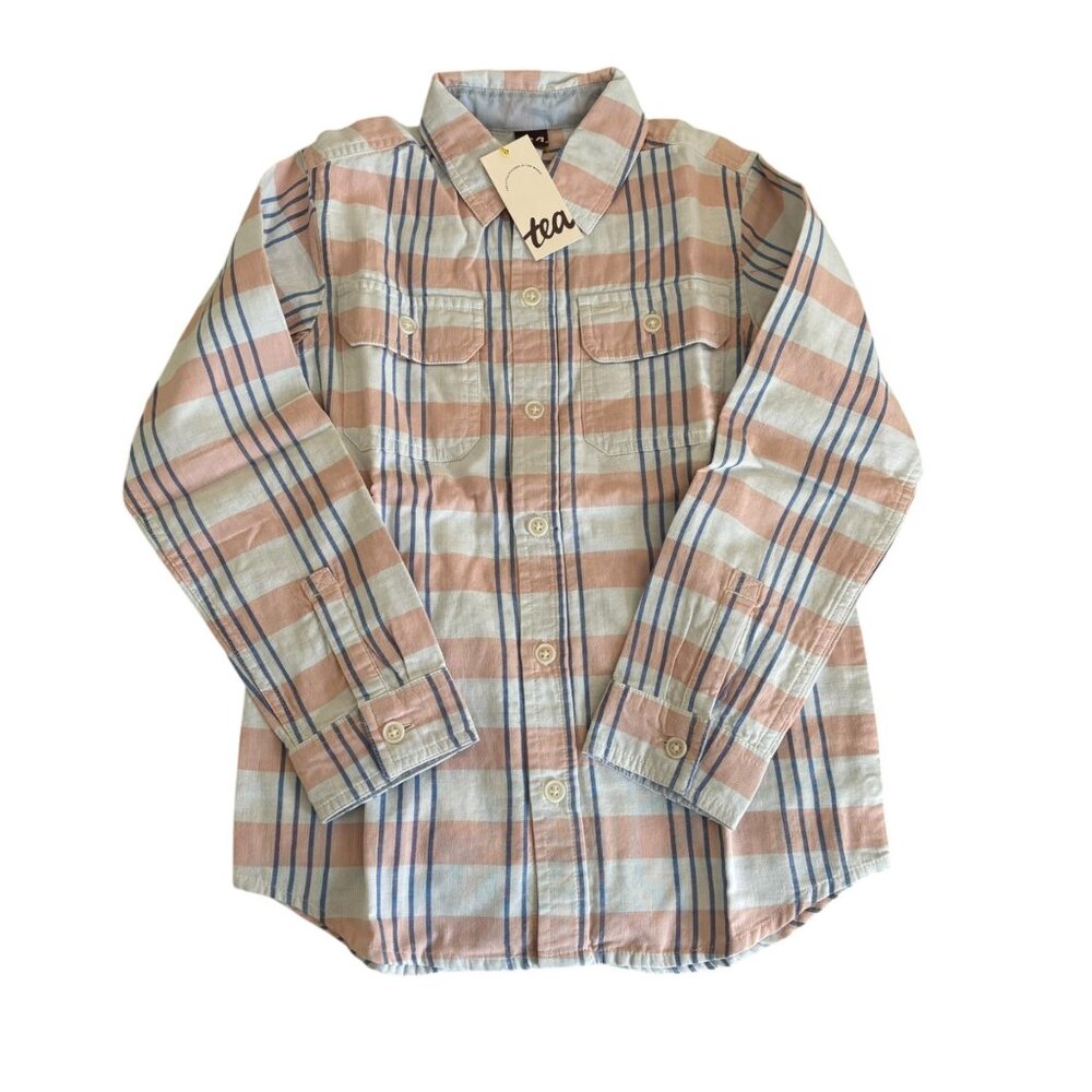 NWT Tea Collection Plaid Button Down Shirt Size 10